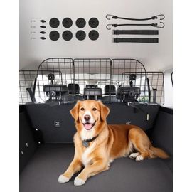Barrière De Voiture Pour Chien Réglable-Vevor-Grille De Séparation Voiture-97,2-156,5 Cm-Pour Siège Arrière