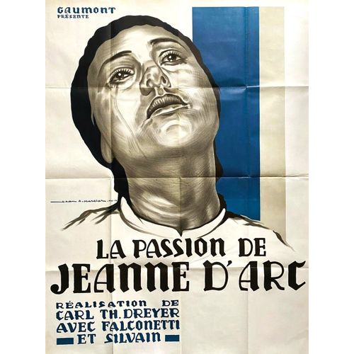 *** La Passion Jeanne D'arc De Carl Theodor Dreyer - Maria Falconetti - 1928 - 1978 Ressortie - Affiche De Cinéma - 120 X 160 ( Jean Adrien Mercier ) ( Imprimeur Karcher ) - Comme Neuf ***