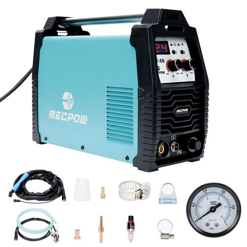 Découpeur plasma Mecpow CUT-50, 50 A, coupes nettes de 10 mm, coupes de sectionnement de 15 mm, onduleur IGBT, double tension 110 V/220 V, démarrage par contact, ventilateur intelligent