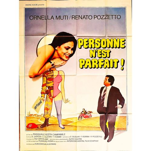 *** Personne N'est Parfait De Pasquale Festa Campanile - 1981 - Ornella Muti / Renato Pozzetto Affiche De Cinéma Originale - 120 X 160 (Tealdi) - Très Bon Etat ***