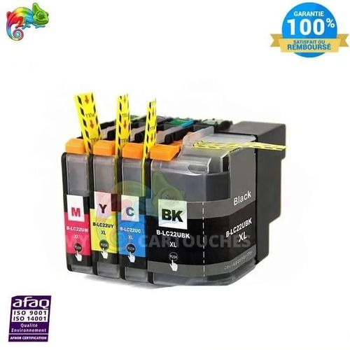 Cartouche d'encre - Brother - LC22U - Pack de 4 - Haute capacité - Certifié ISO 24711