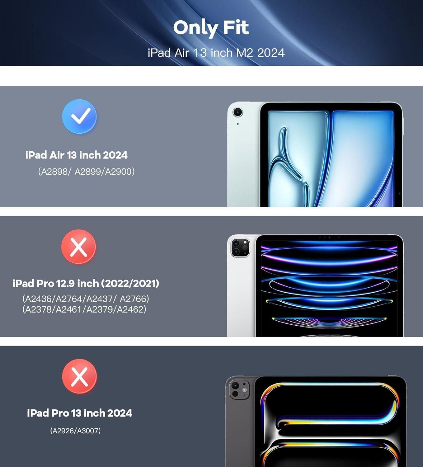 Coque Pour Ipad Air 13 Pouces M2 2024, tui Fine Avec Support Pour Ipad Air... - 2