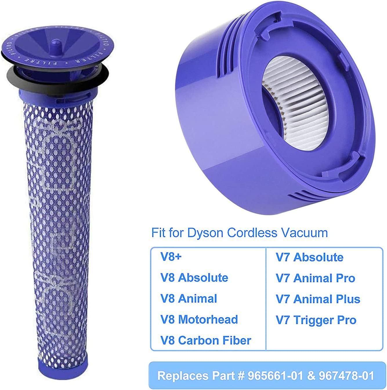 Filtre Remplacement Dyson V8 V7 2 Pr-Filtres V6 V7 V8 2 Post-Filtres V7 V8... - 2