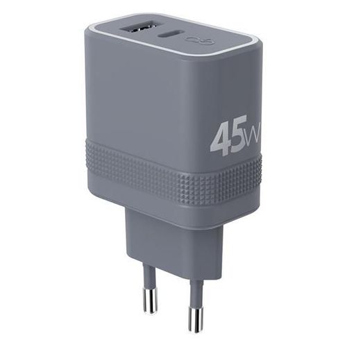 Force Power - Adaptateur Secteur - Technologie Gan - 45 Wh - Pd - 2 Connecteurs De Sortie (Usb, 24 Pin Usb-C) - Gris