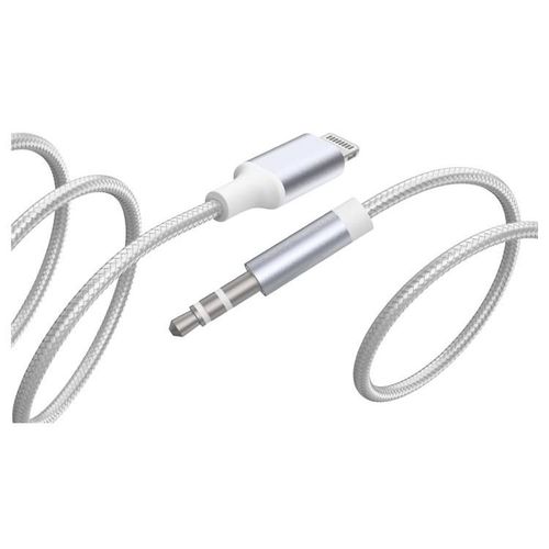 Force Power Lite - Câble audio - Lightning mâle pour mini-phone stereo 3.5 mm mâle - 1.2 m - blanc - câble renforcé