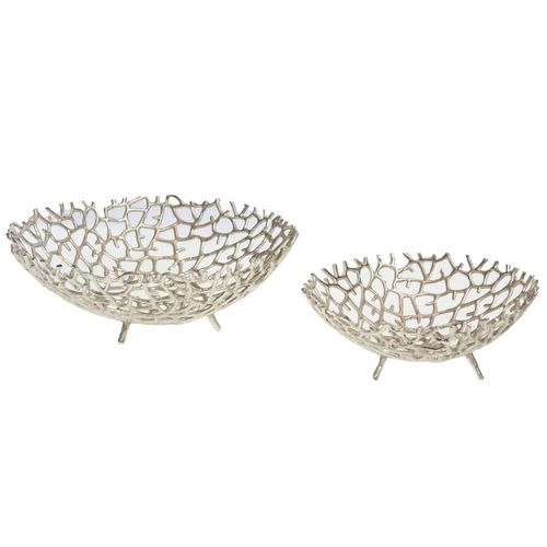 Set De 2 Coupelles Déco Argent