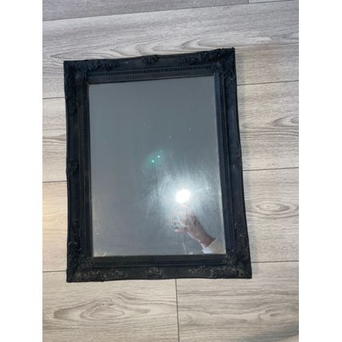 Miroir Rectangulaire - Style Baroque Shabby Chic - 37x47 cm - Noir Mat