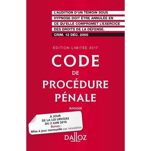 Code De Procédure Pénale 2017