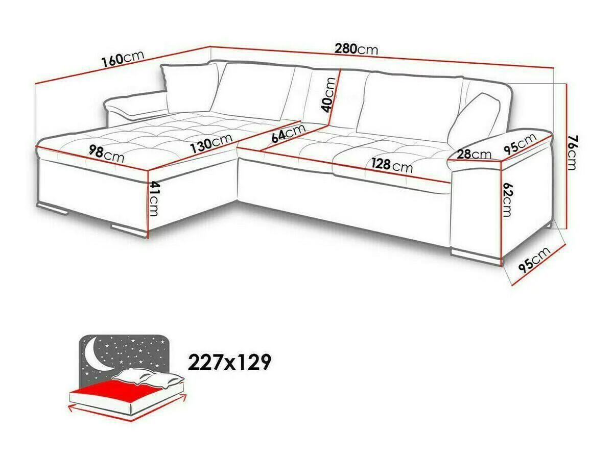 Canap D'angle Comfivo 107, Vert, Fonction De Couchage, 280x160x76cm - 6
