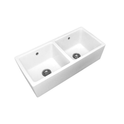 �vier C�ramique Belfast 2 Bacs Blanc - 2