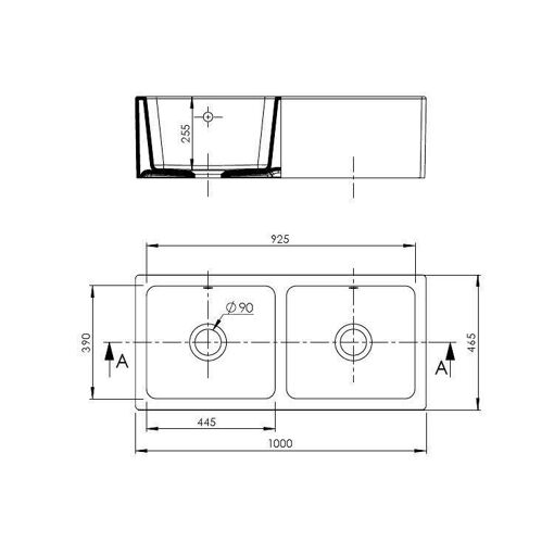 �vier C�ramique Belfast 2 Bacs Blanc - 4