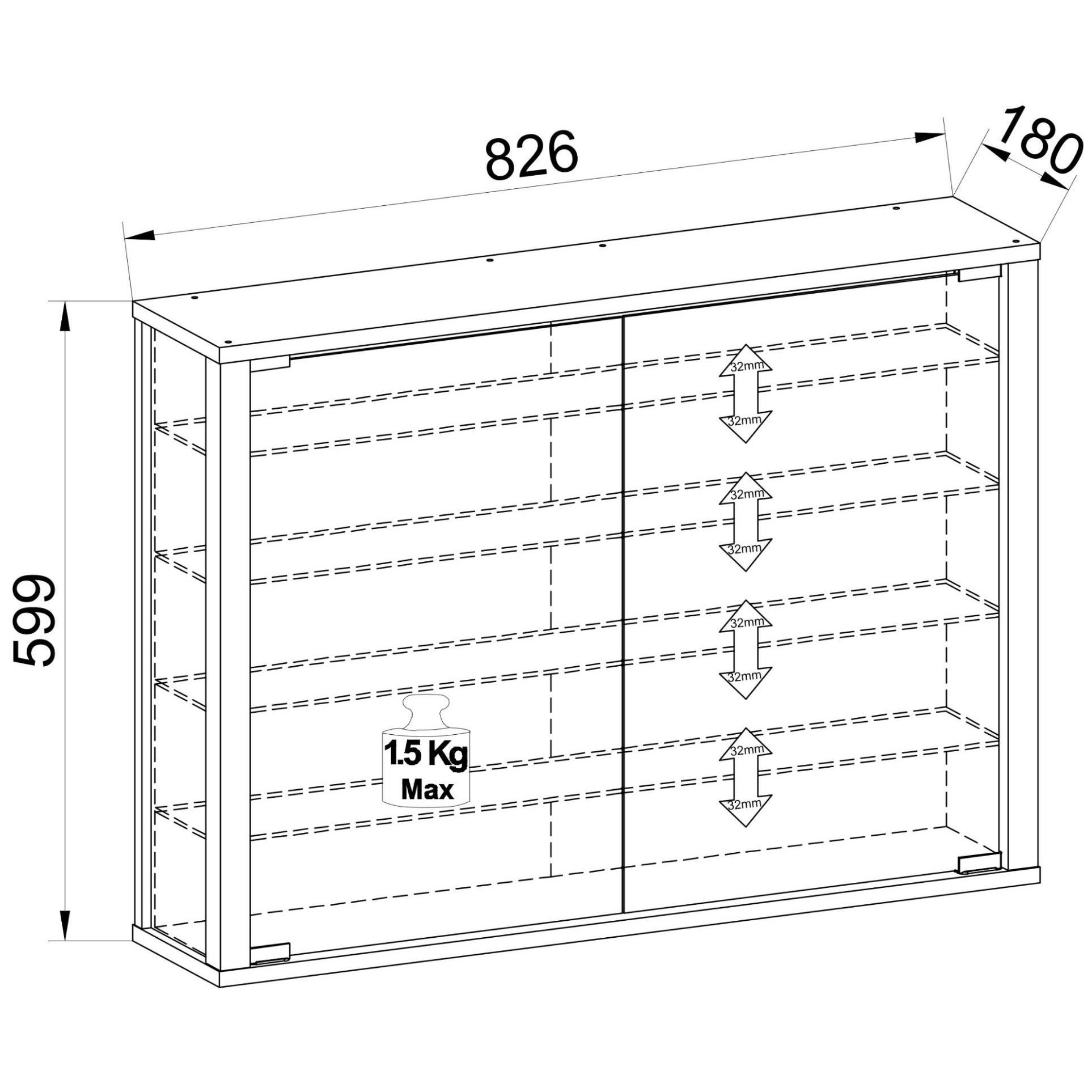 Vcm Vitrine Murale Suspendue Vitrine En Verre Vitrine Murale Vitrine En Ver... - 5