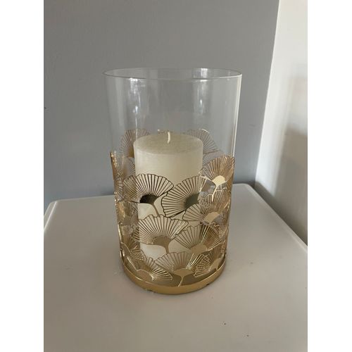 Lanterne En Verre Teinté Feuilles De Ginkgo En Métal Doré Maisons Du Monde Profondeur12 Cm Hauteur 20 Cm Poids 0.5 Kg Longueur 12 Cm