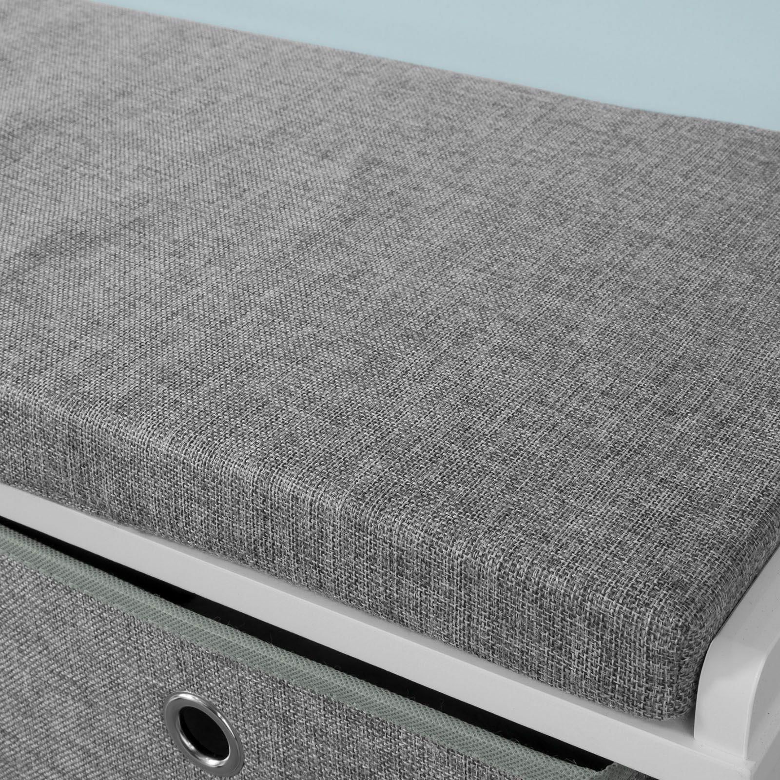 Sobuy Fsr66-Hg Banc De Rangement Avec Coussin Rembourr, 2 Tiroirs Et 2 Pa... - 9