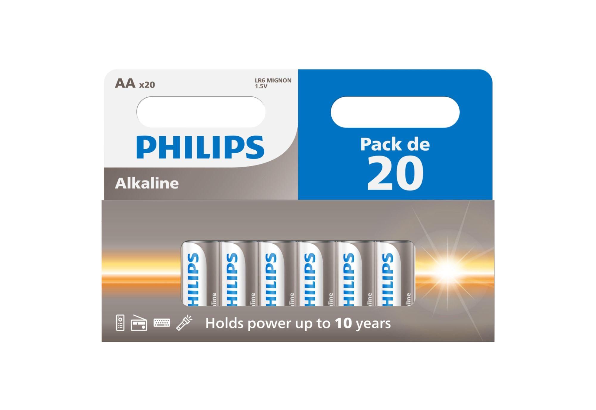 Lot de 20 piles PHILIPS AA