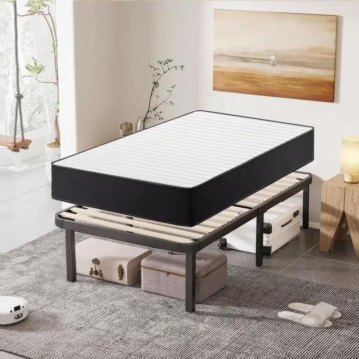 Ensemble Matelas Et Sommier 90x190cm - Frixovel Lit 90x190 Avec Sommier Et ...