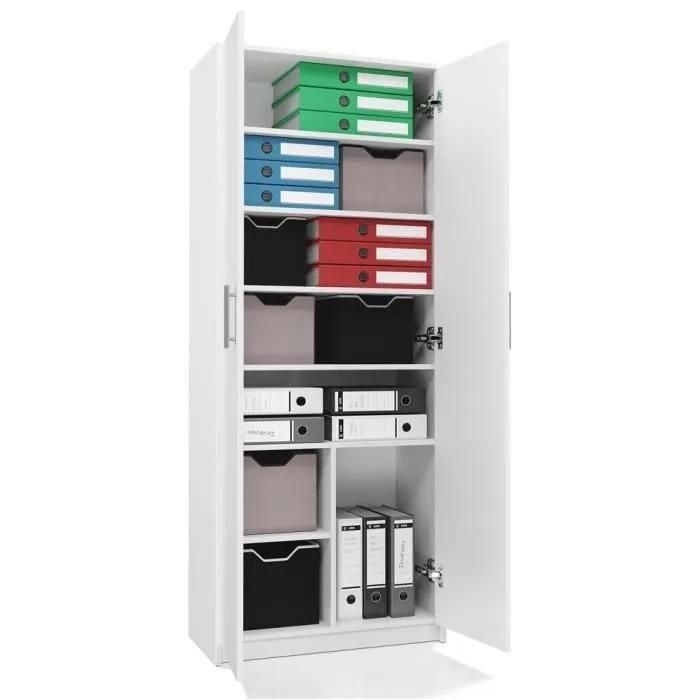 Parla - Armoire Moderne 6 tagres - 180x74x35cm - Meuble De Rangement - Ar... - 2