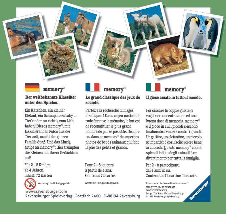 Jeux Grand Memory Petits Animaux - 2