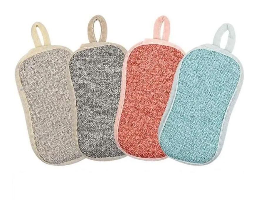 Eponges microfibre r�utilisables 4 pi�ces antibact�rien