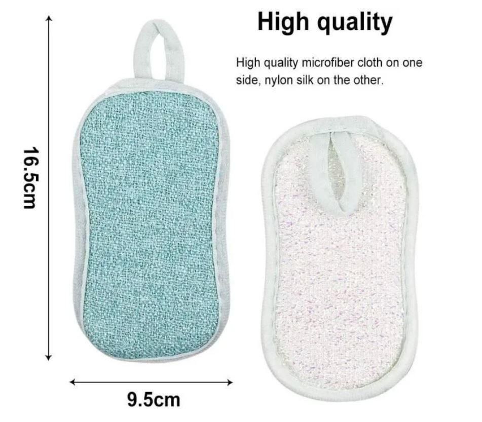 Eponges microfibre r�utilisables 4 pi�ces antibact�rien - 3
