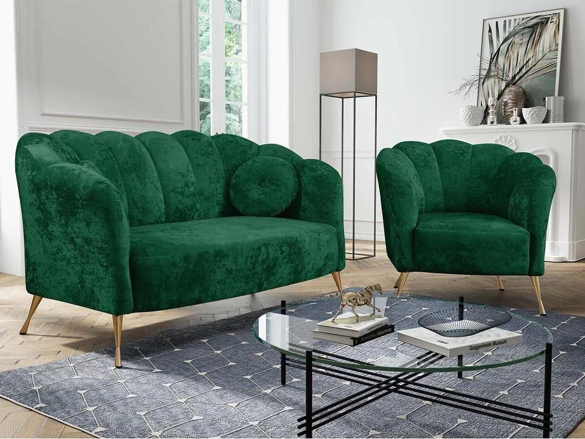 Ensemble De Canaps Providence 152, Fonction De Couchage, Vert - 2