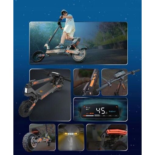 Trottinette Électrique Tout-Terrain Kukirin G2 PRO 600 - 15Ah, 55km Max, 48V - Pliable - Neuf