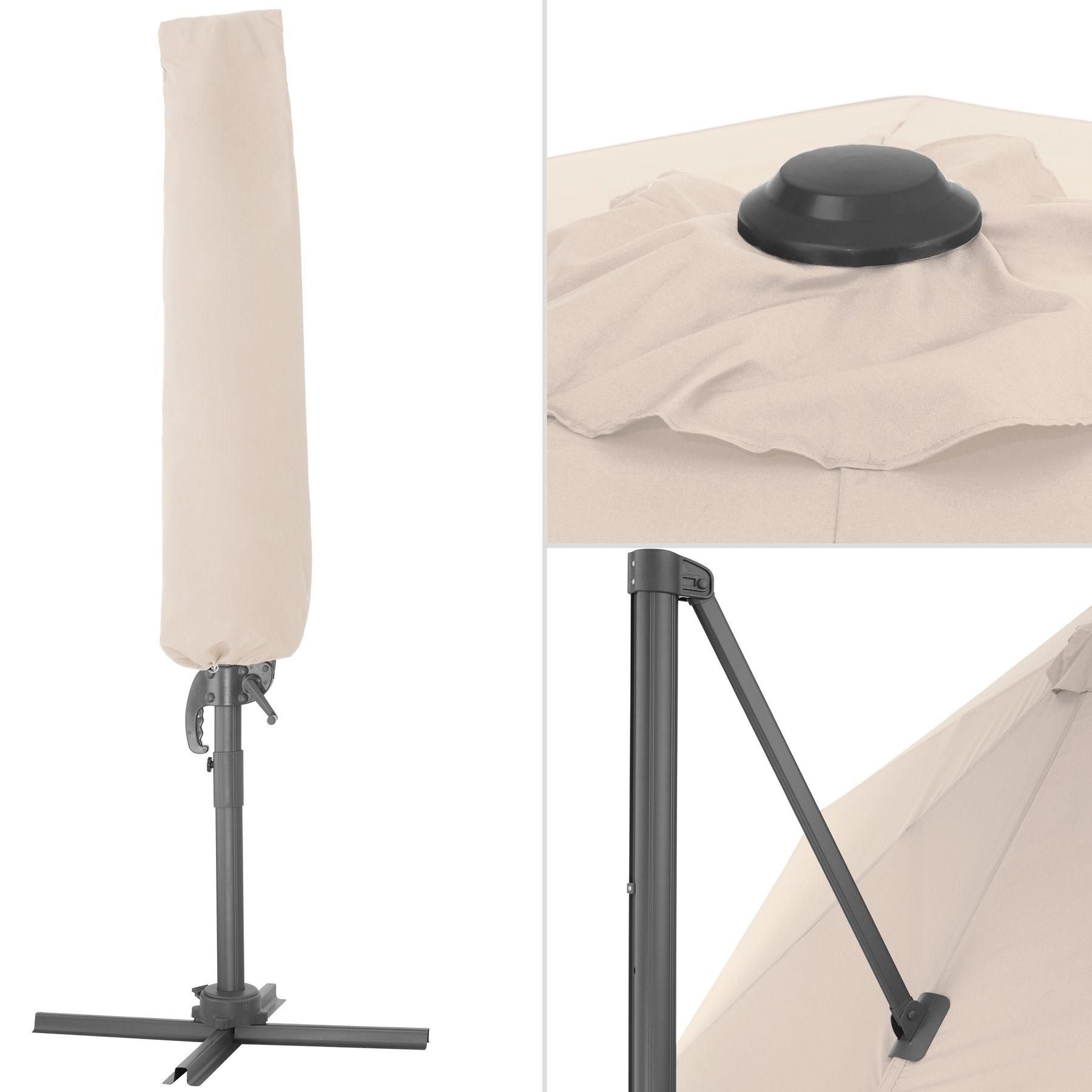 Parasol Daria 300 Cm Avec Housse De Protection - Beige - 3