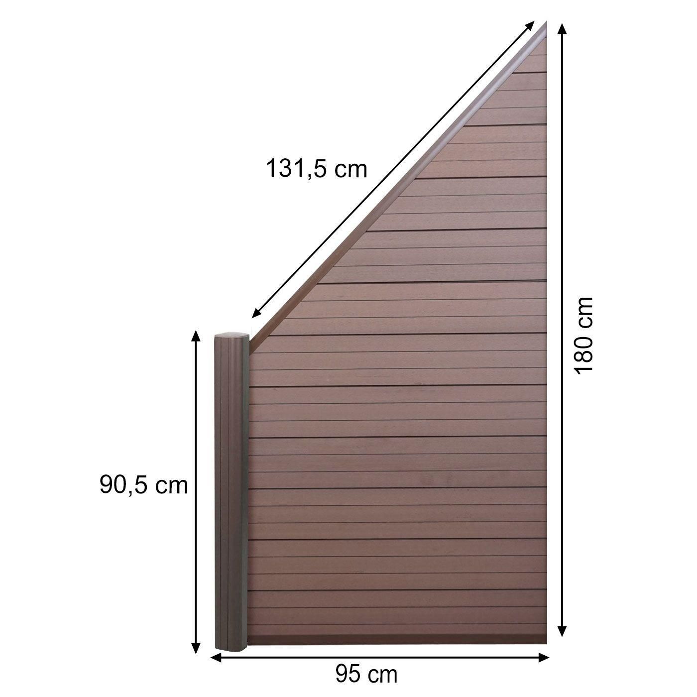 Wpc Pare-Vue Sarthe, Abat-Vent, Poteau En Aluminium lment D'extension Bis... - 3