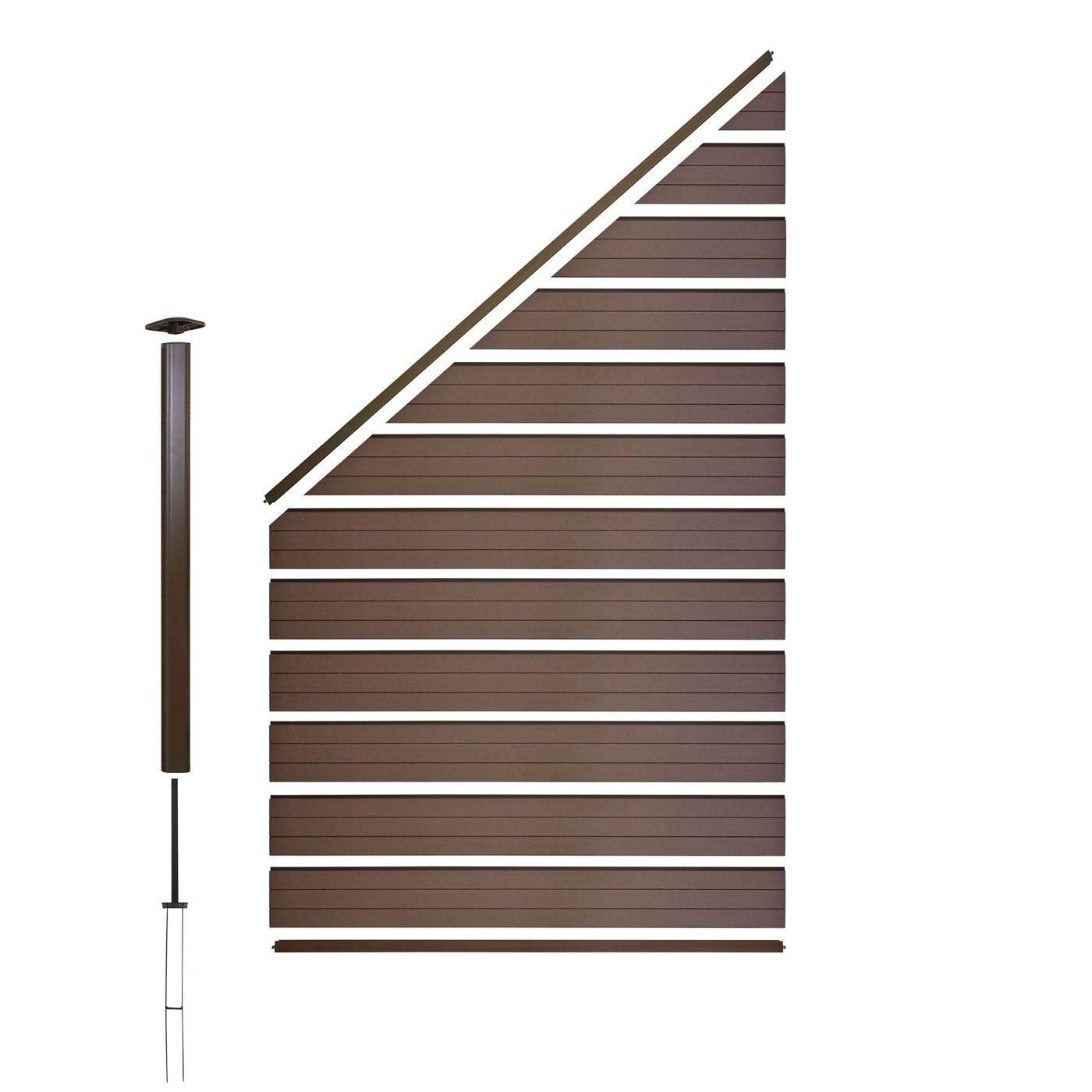Wpc Pare-Vue Sarthe, Abat-Vent, Poteau En Aluminium lment D'extension Bis... - 4