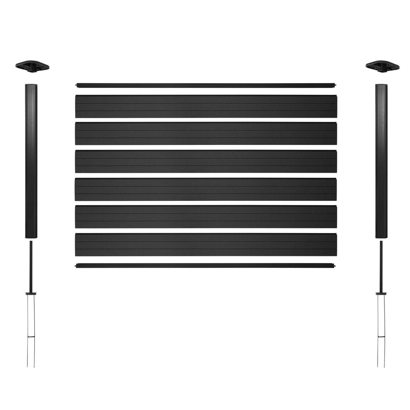 Brise-Vue En Wpc Sarthe, Clture Brise-Vent, Poteaux Aluminium lment De B... - 7