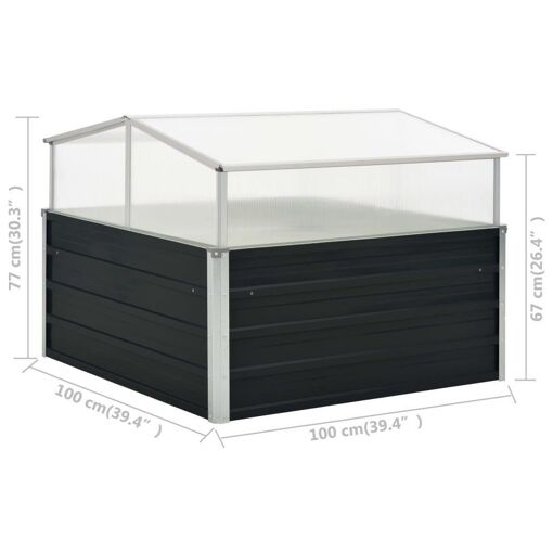 Serre Anthracite 100x100x77 Cm Acier Galvanis� - 7