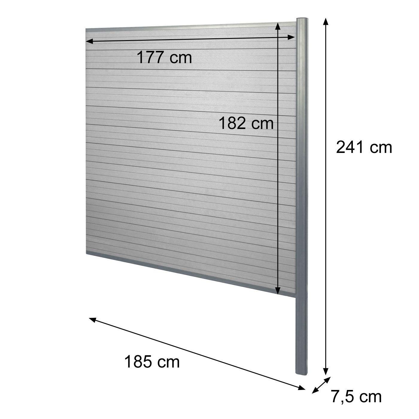Brise-Vue En Wpc Sarthe, Clture Brise-Vent, Poteaux Aluminium lment D'ex... - 4
