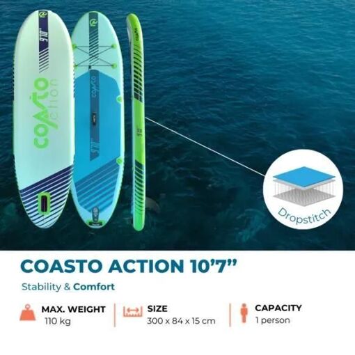Paddle gonflable Coasto Action 9'10' - 9