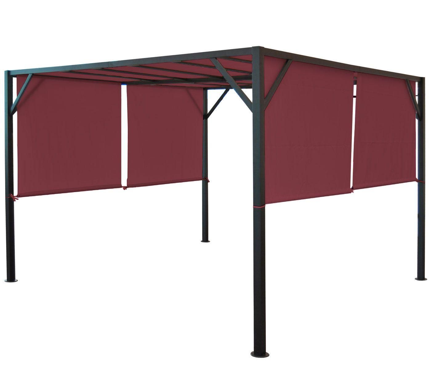 Toile De Rechange Pour Toit De Pergola Baia 4x4m Bordeaux - 2
