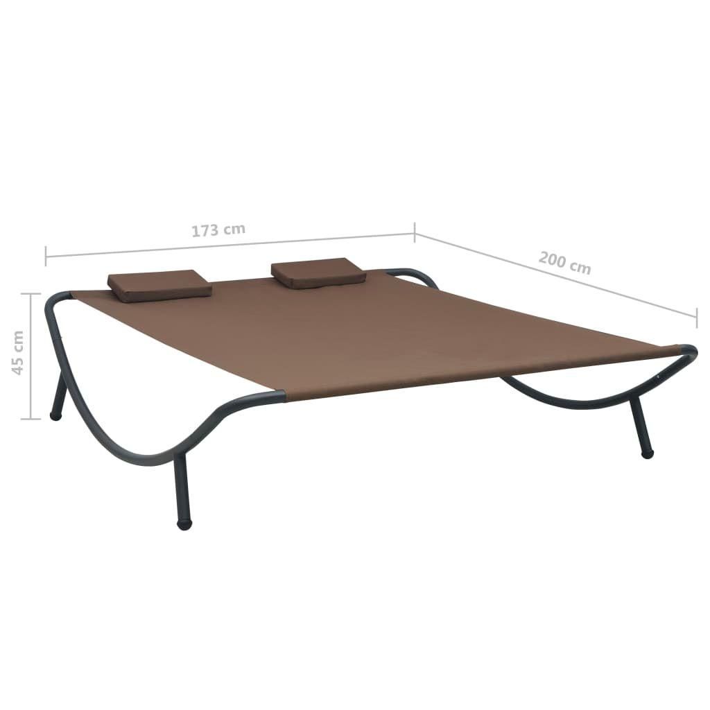 Chaise Longue D'ext�rieur Tissu Marron - 7