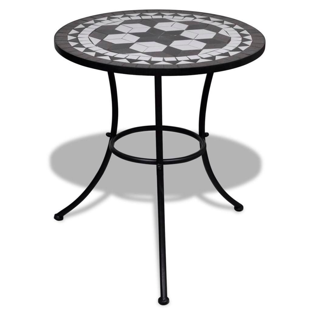 Table De Bistro Noir Et Blanc 60 Cm Mosa�que