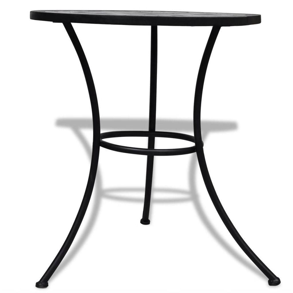 Table De Bistro Noir Et Blanc 60 Cm Mosa�que - 4