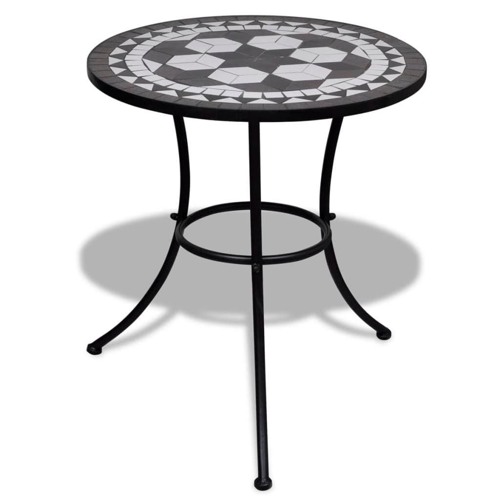 Table De Bistro Noir Et Blanc 60 Cm Mosa�que - 6