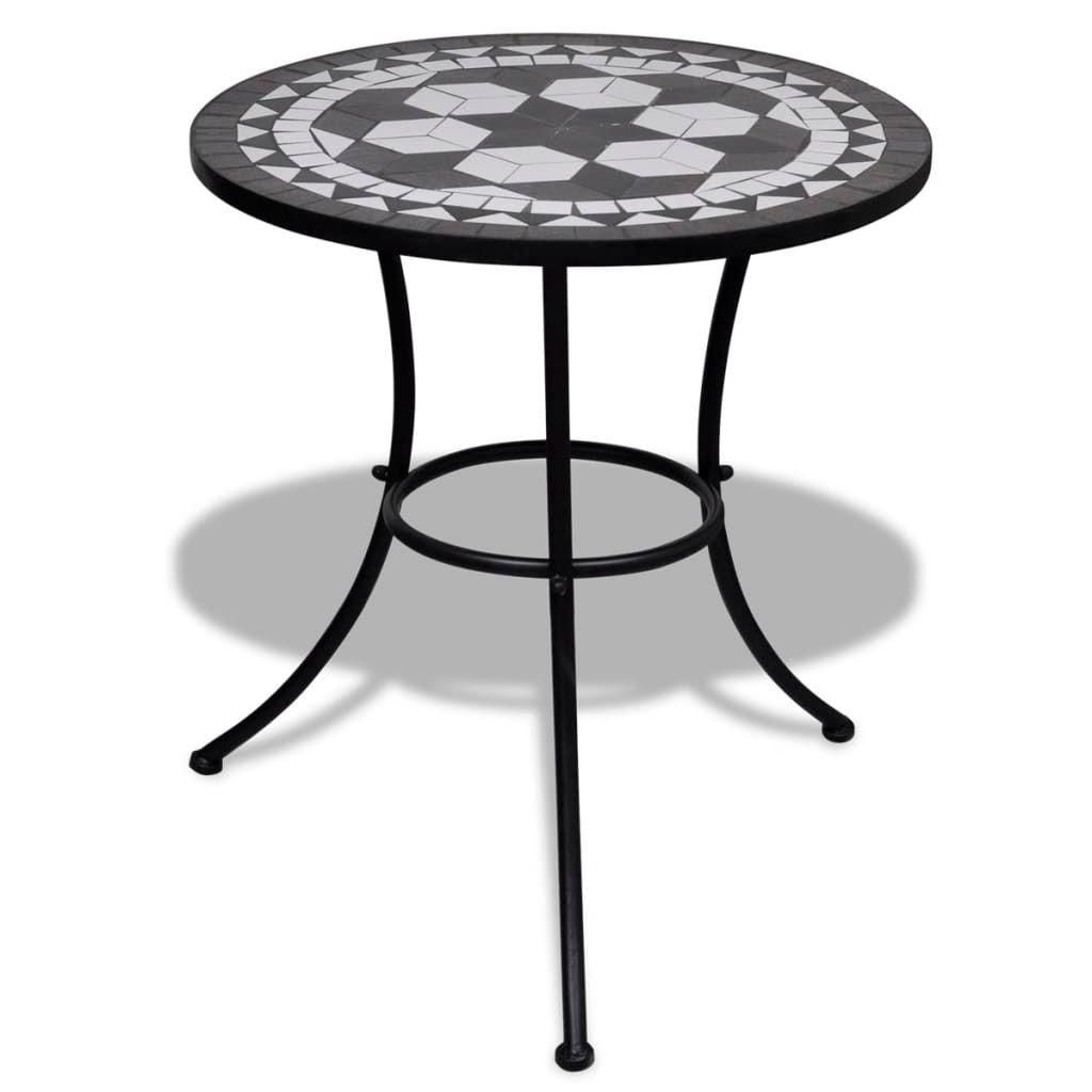 Table De Bistro Noir Et Blanc 60 Cm Mosa�que - 7