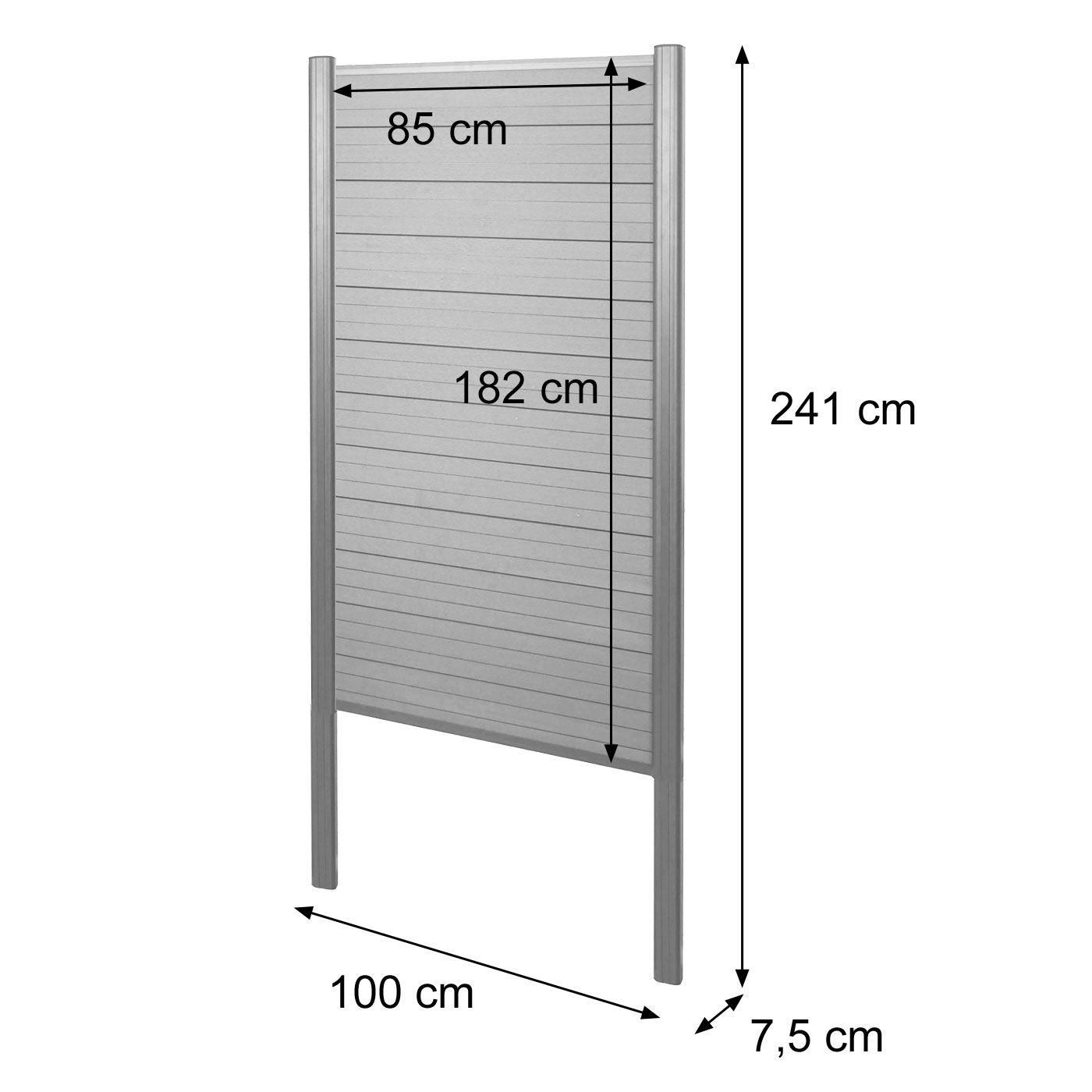 Brise-Vue En Wpc Sarthe, Poteaux Aluminium  Sceller Dans Le Bton Elment ... - 3