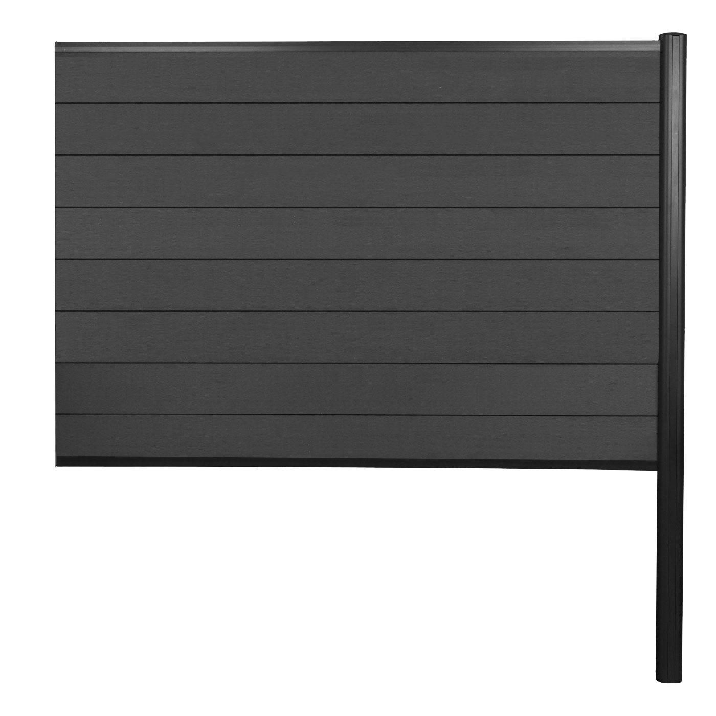 Brise-Vue En Wpc Sarthe, Brise-Vent De Clture, Poteau En Aluminium Extensi... - 2