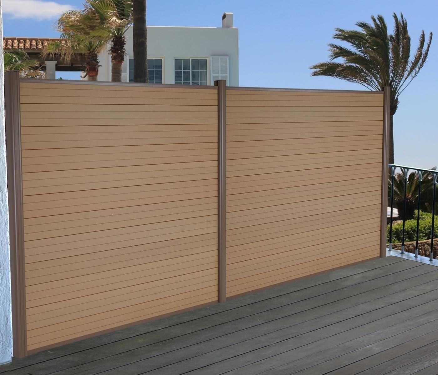 Brise-Vue En Wpc Sarthe, Clture Brise-Vent, Poteaux Aluminium lment De B... - 2