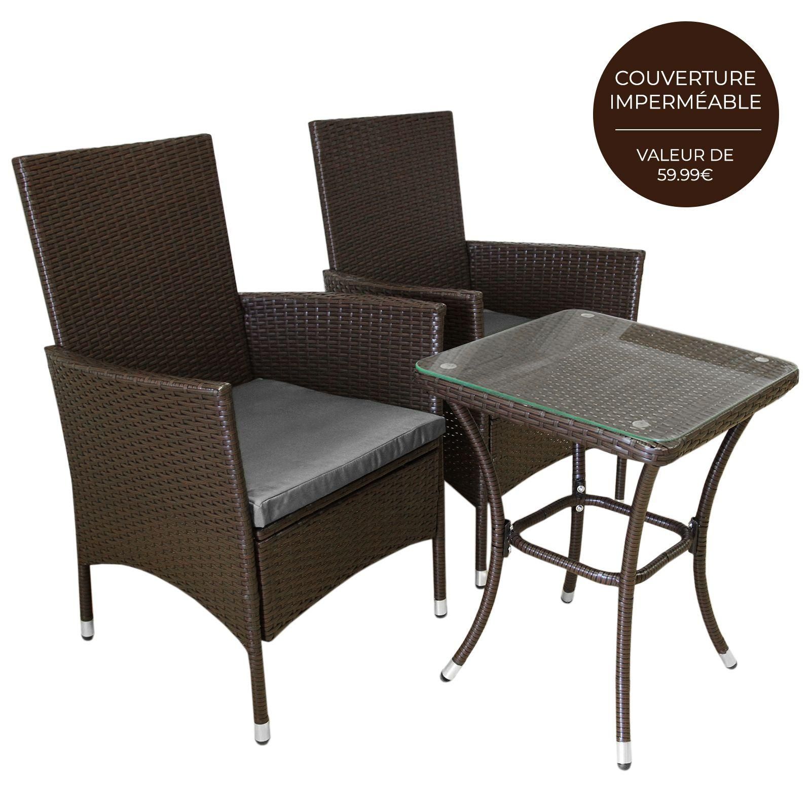Jard� Set Bistro Rotin Marron - 10
