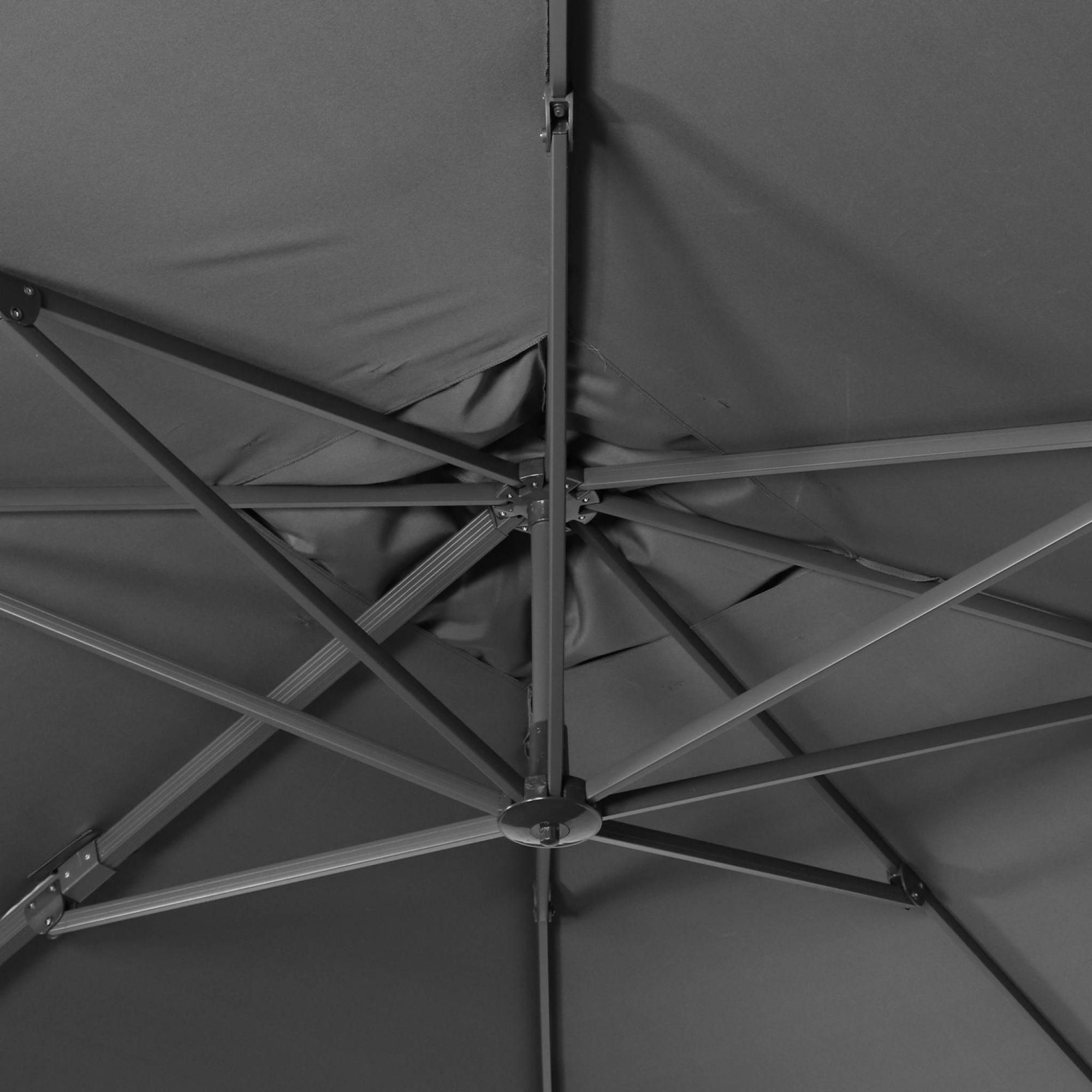 Parasol Dport Rectangulaire 3x4 M - Wimereux - Gris - Parasol Excentr In... - 6