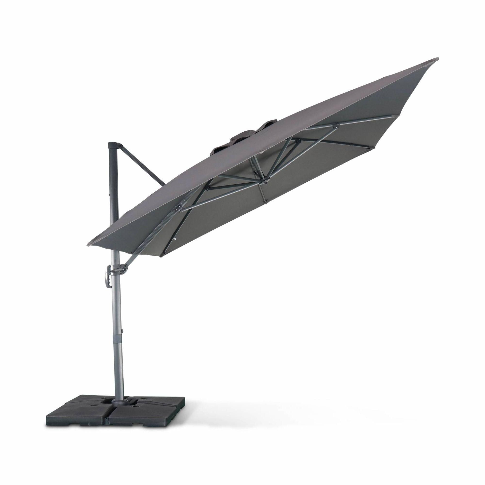 Parasol Dport Rectangulaire 3x4 M - Wimereux - Gris - Parasol Excentr In... - 7