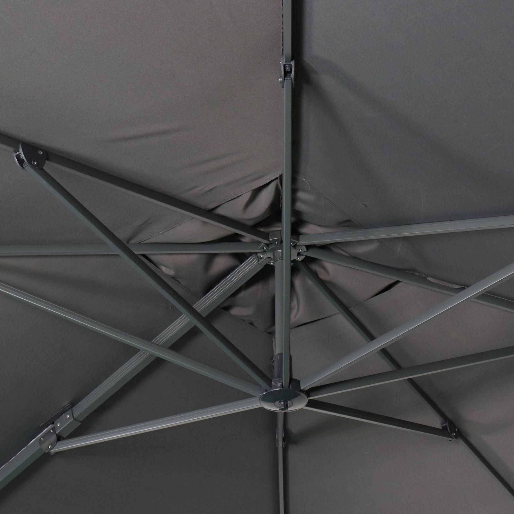 Parasol Dport Rectangulaire 3x4 M - Wimereux - Gris - Parasol Excentr In... - 8