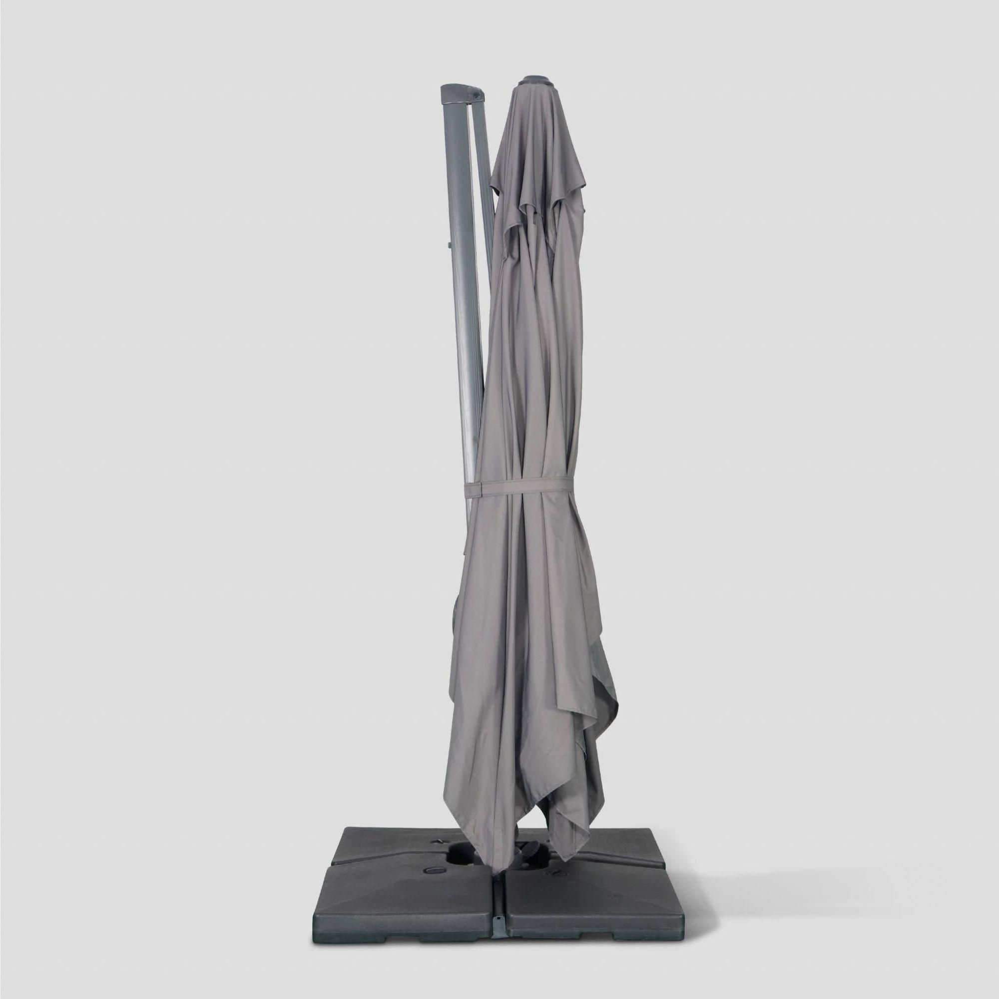 Parasol Dport Rectangulaire 3x4 M - Wimereux - Gris - Parasol Excentr In... - 10