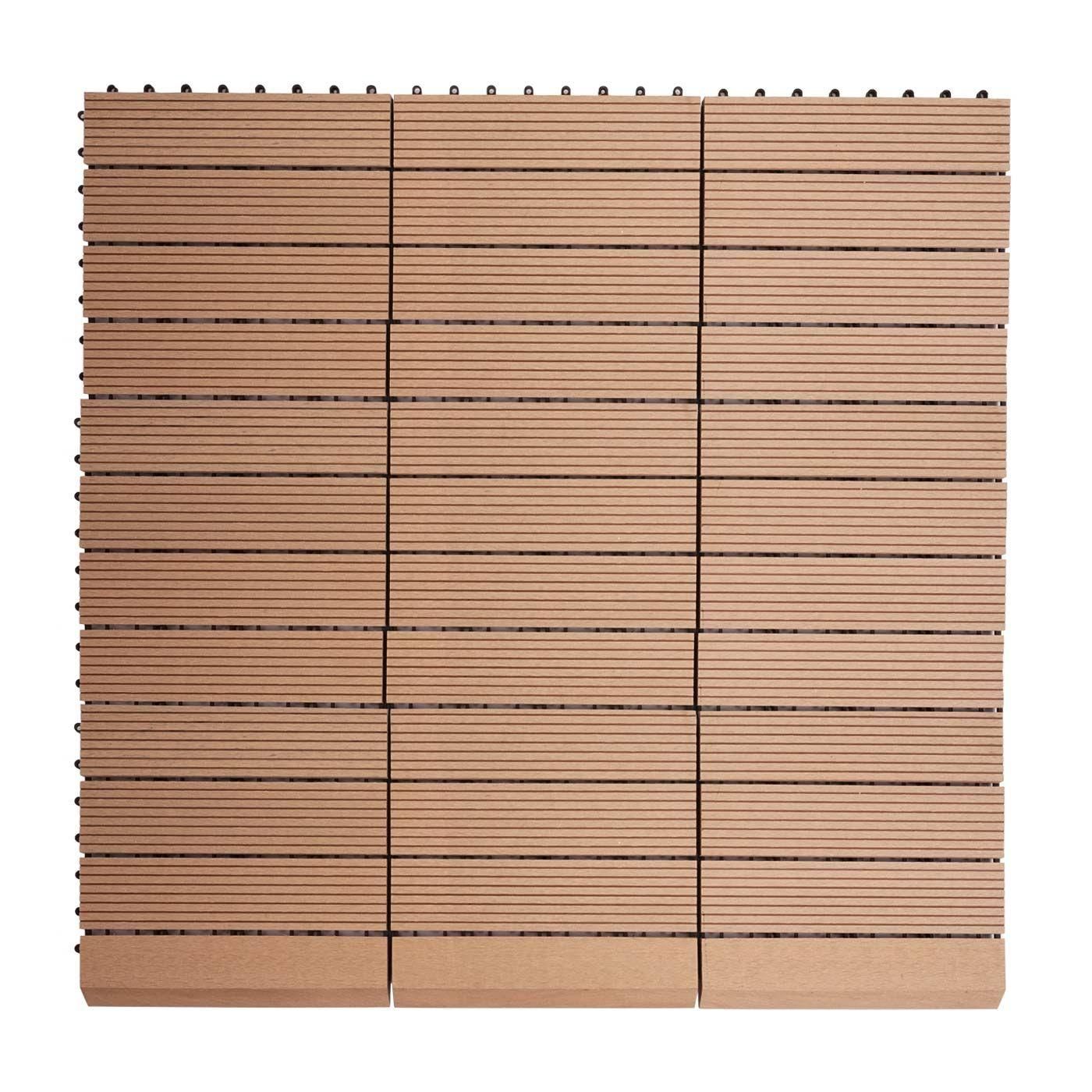 Carrelage De Sol Wpc Rhne + Bordure, Aspect Bois, 11x Chaque 30x30cm = 1m... - 7