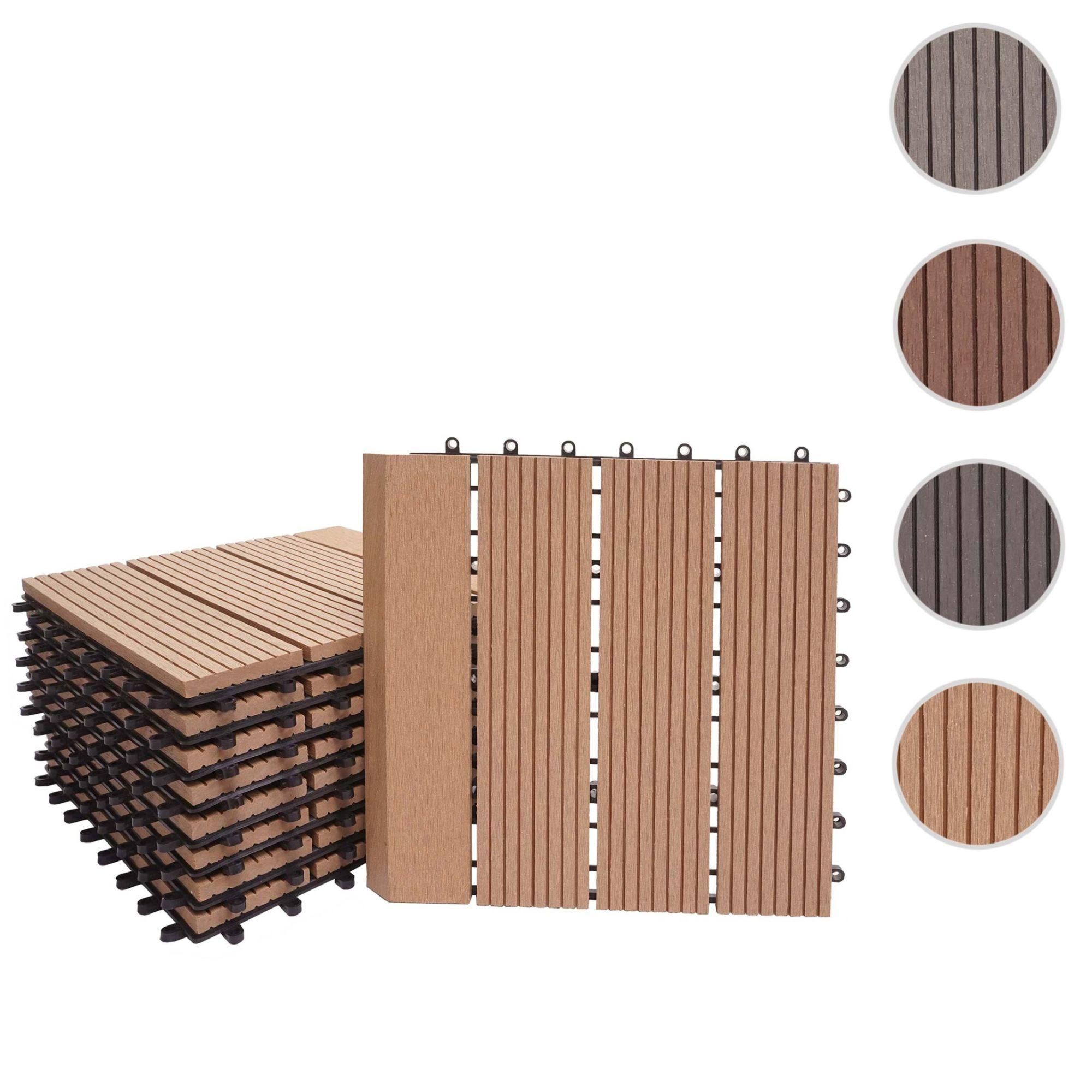 Carrelage De Sol Wpc Rhne + Bordure, Aspect Bois, 11x Chaque 30x30cm = 1m... - 8