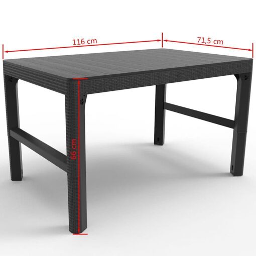 Keter Table De Jardin Lyon Graphite 232300 - 10